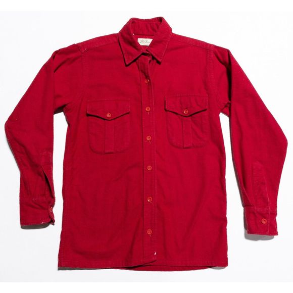 Vintage L.L. Bean Chamois Flannel Women's 12 Heavyweight Red Script Tag 70s - Picture 2 of 7